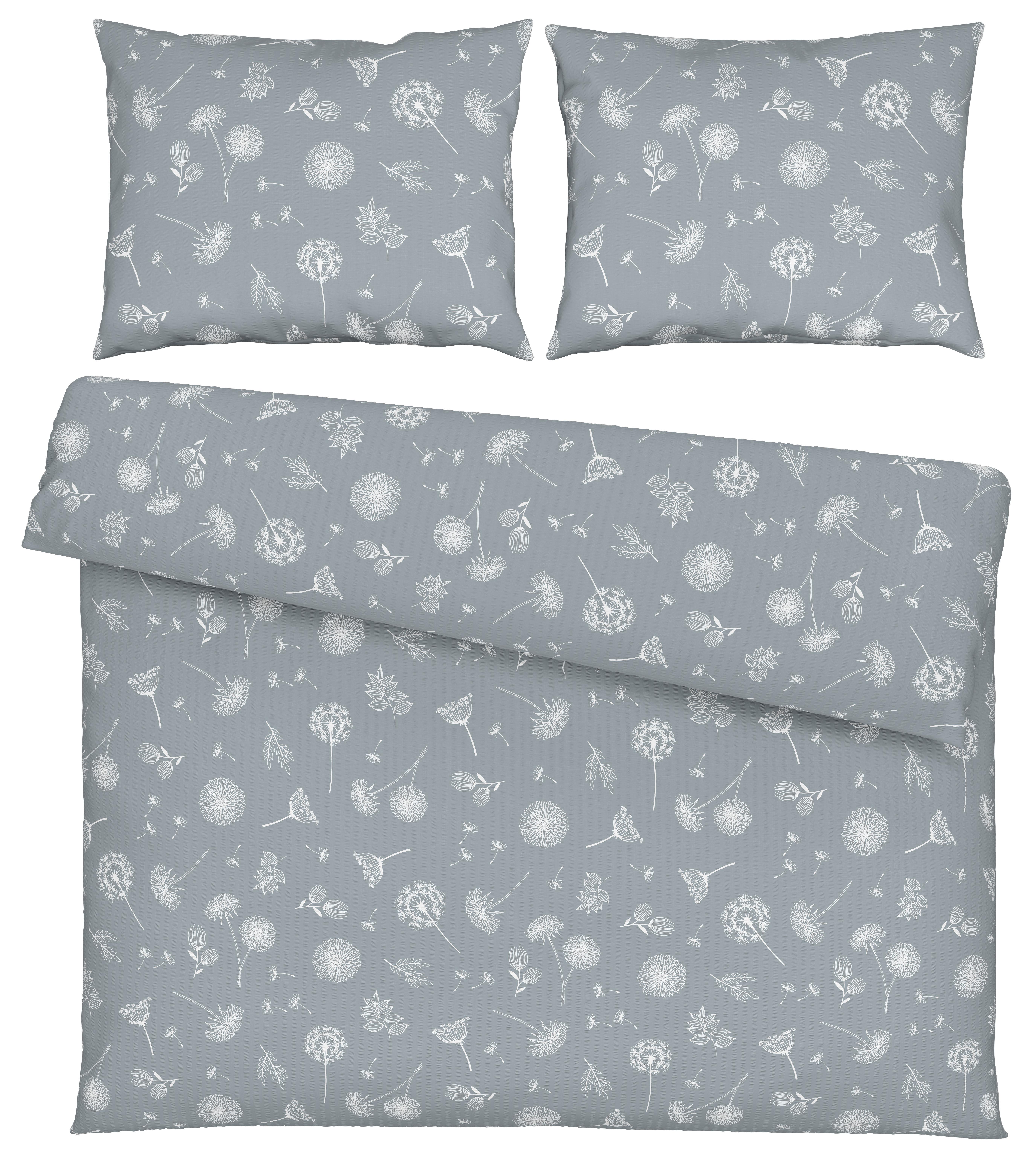 Posteľná bielizeň Pusteblume, 2x70/90 200/220cm - sivá, Konventionell, textil (200/220cm) - Modern Living