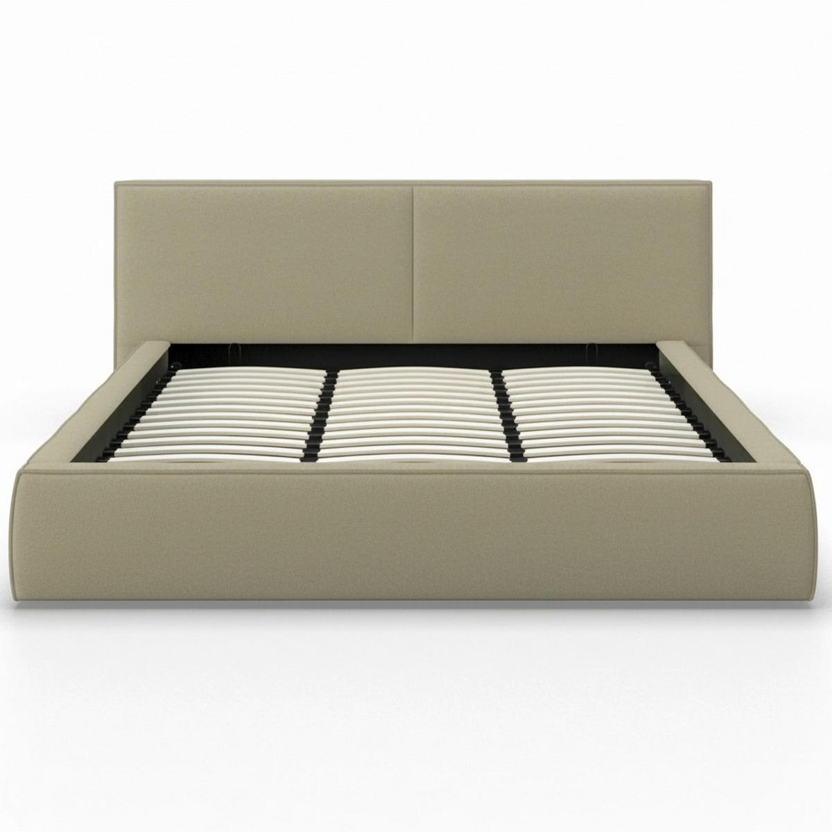 Čalouněná postel SERENA 180x200 cm, olivově zelená - černá/zelená, Moderní, kov/dřevo (180/200cm) - Bessagi Home