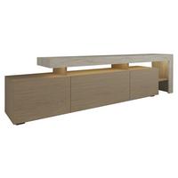 TV-ELEMENT Travertine/Eiche B: 192cm - Eichefarben/Beige, MODERN, Holzwerkstoff (192/53/37cm)