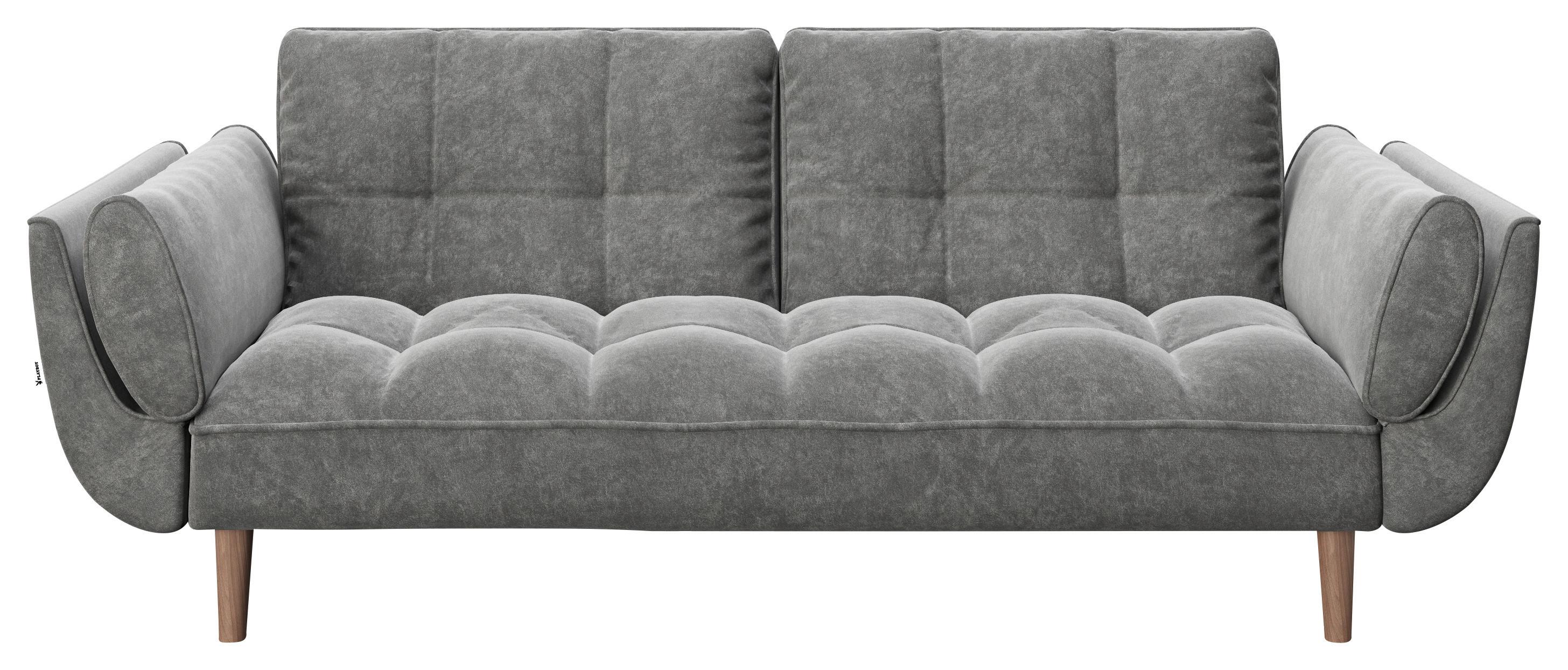 2-Sitzer-Sofa mit Schlaffunkt. Scarlett Anthrazit Samt - Anthrazit, KONVENTIONELL, Textil (215/81,5/84,5cm) - Playboy