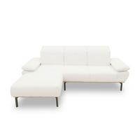 Ecksofa Weiß S: 242x170 cm - Wildeiche/Schwarz, Design, Holz/Textil (242/170cm) - MID.YOU