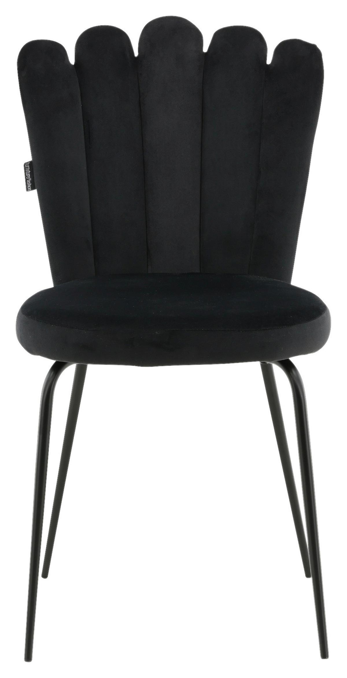 Stuhl-Set Limhamn - Schwarz, Design, Textil/Metall (44,5/82,5/54cm) - Livetastic