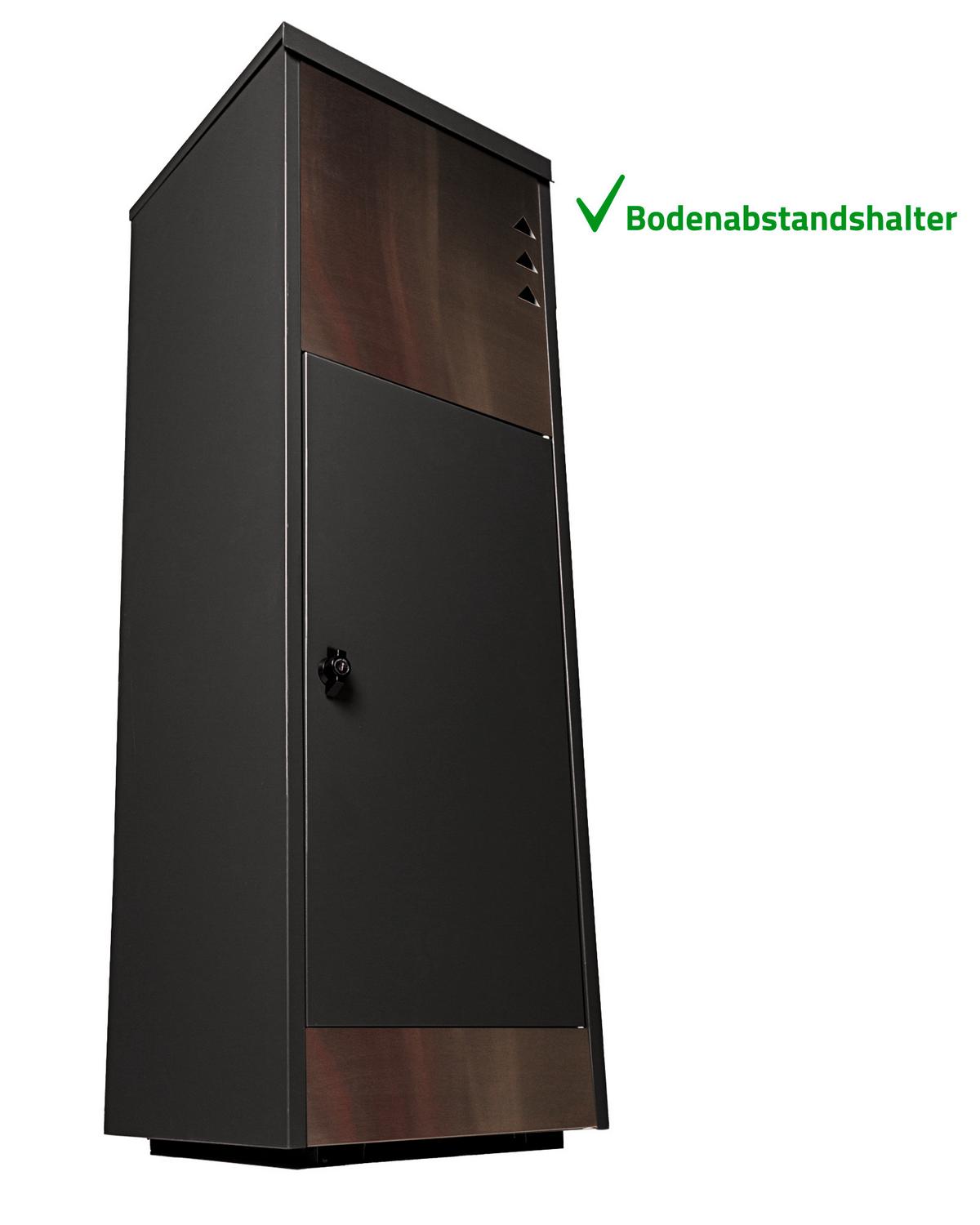 Paketbox Mit 2 Schlüssel H: 118,5 Cm - Schwarz, Basics, Metall (39,5/118,5/38,5cm)