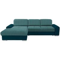 Ecksofa mit Schlaffunktion + Bettkasten Malaga, Webstoff - Türkis/Blau, KONVENTIONELL, Textil (203/286cm) - Ondega