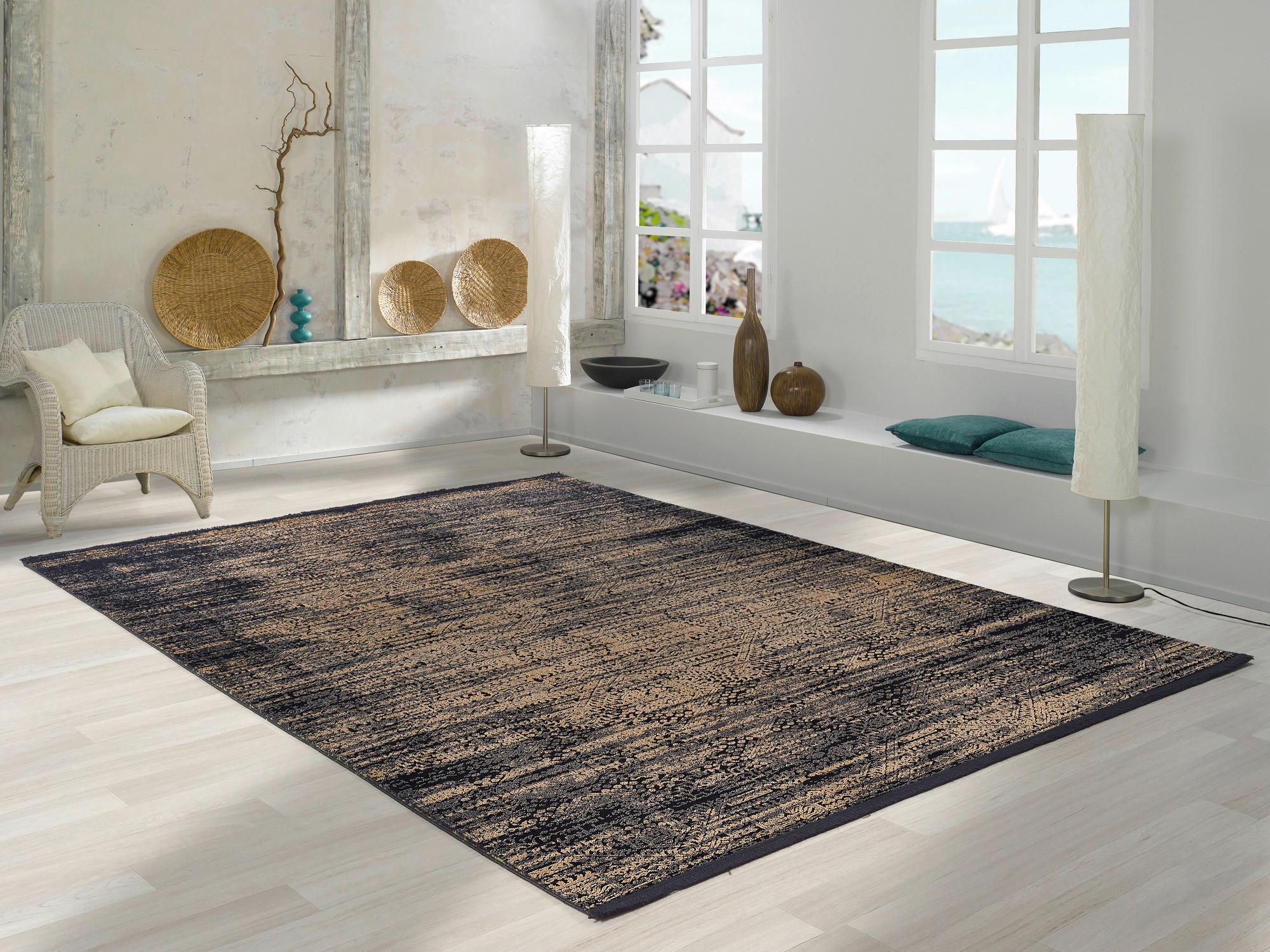 Webteppich Rio Goldfarben 65x130 cm - Goldfarben, Design, Textil (65/130cm) - Dieter Knoll