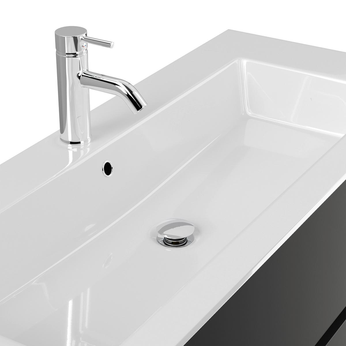 BADEZIMMER Limes, Graphitfarben B: 120 cm - Graphitfarben/Weiß, Basics, Holzwerkstoff/Stein (120cm) - MID.YOU