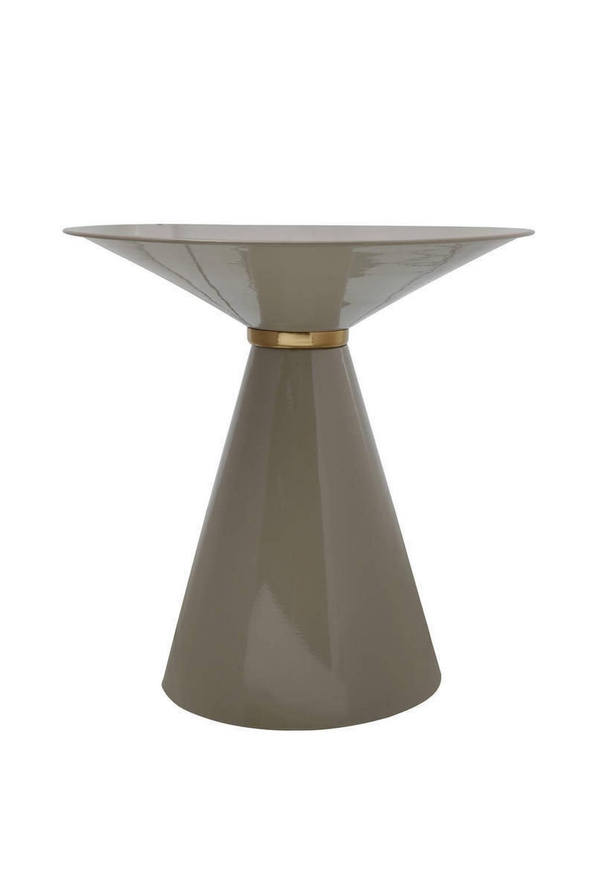 Beistelltisch Art Deco Taupe/Goldfarben - Taupe/Goldfarben, Trend, Metall (47/41cm) - Kayoom