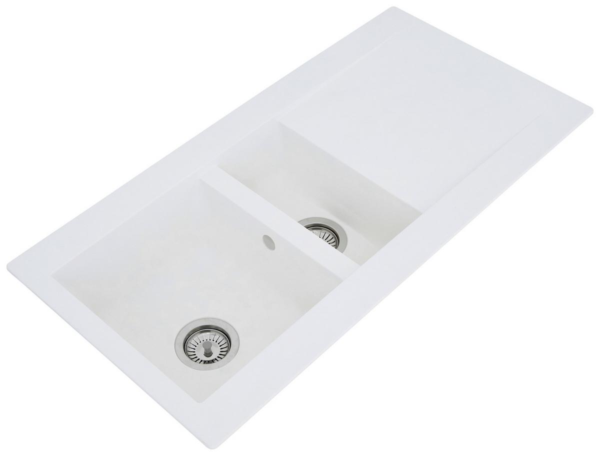 Spüle Respekta Einbauspüle Denver - Weiß, Trend, Glas/Kunststoff (100/20/50cm) - Respekta