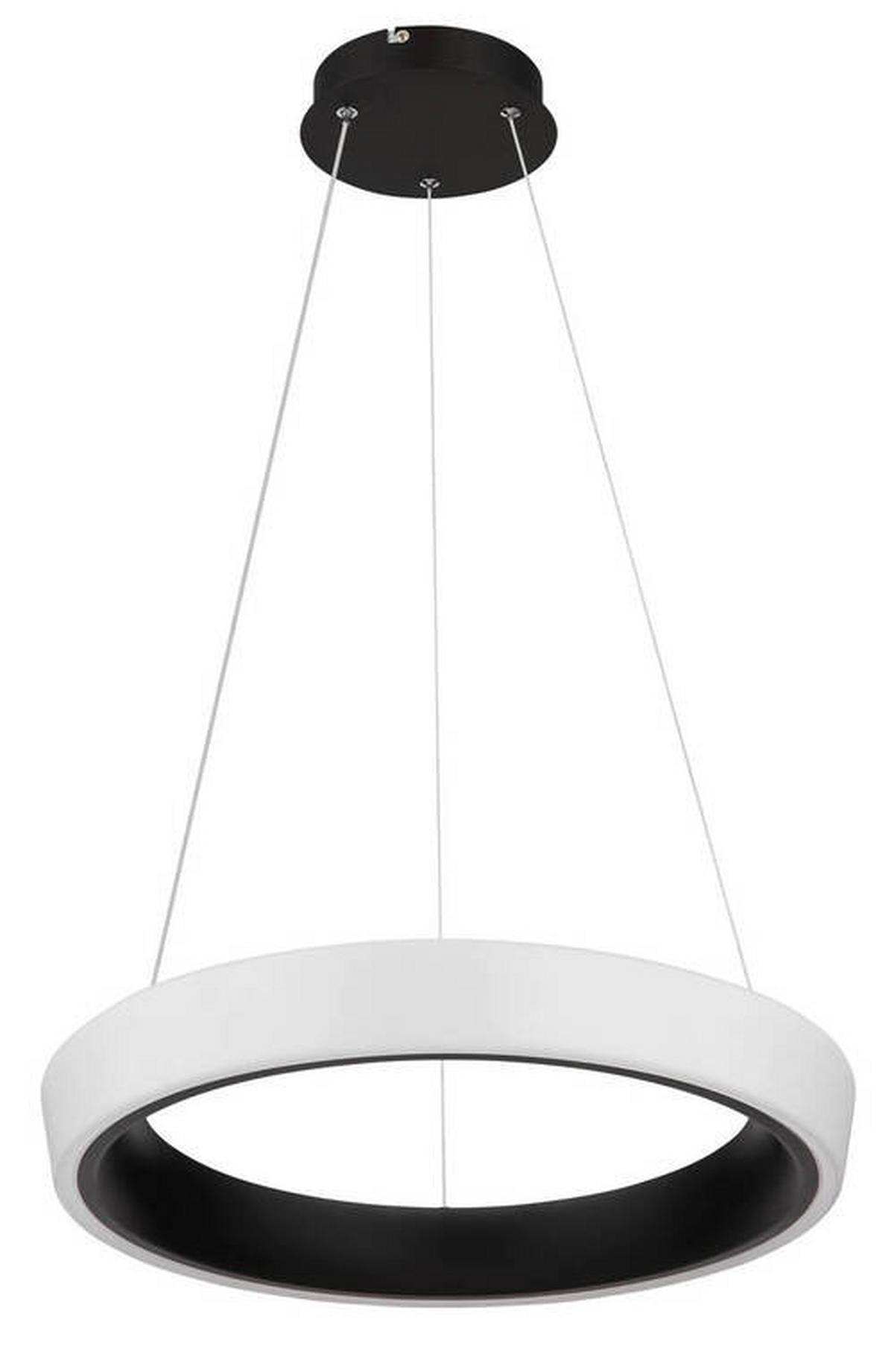 Led Függőlámpa Tabano - fekete/opál, Design, műanyag/fém (49,5/120cm)