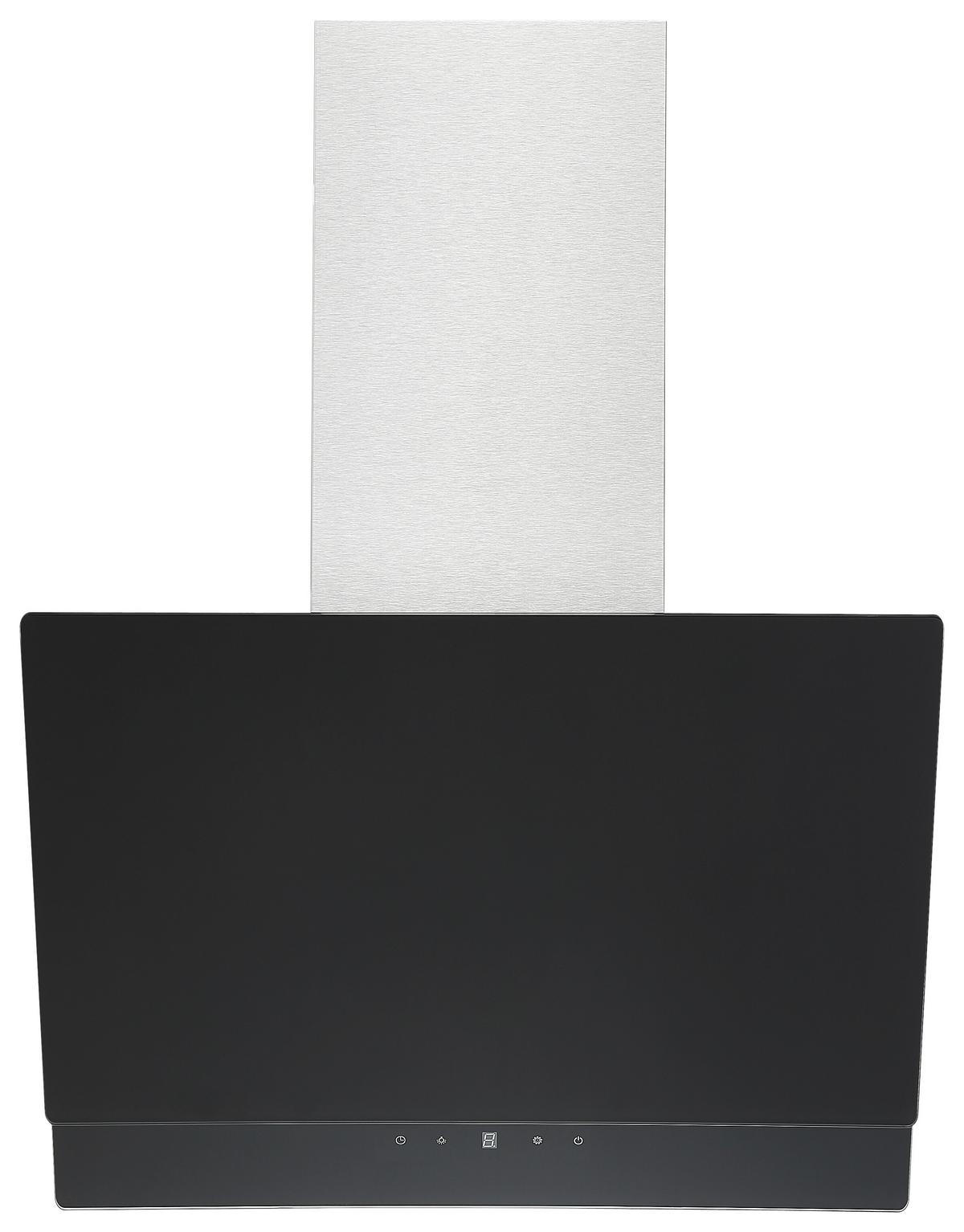 Kopffreihaube Respekta Selena Edelstahl/Glas Schwarz B: 60cm - Schwarz, Trend, Glas/Metall (60/74,3-112,3/31,3cm) - Respekta