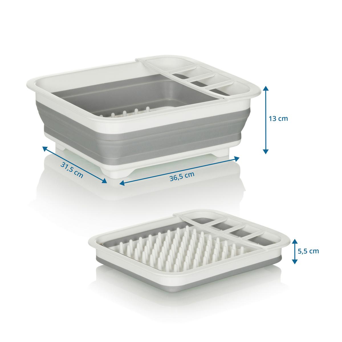 Geschirrkorb Clean Sil - Weiß/Grau, Basics, Kunststoff (36,5/13/31,5cm) - MID.YOU