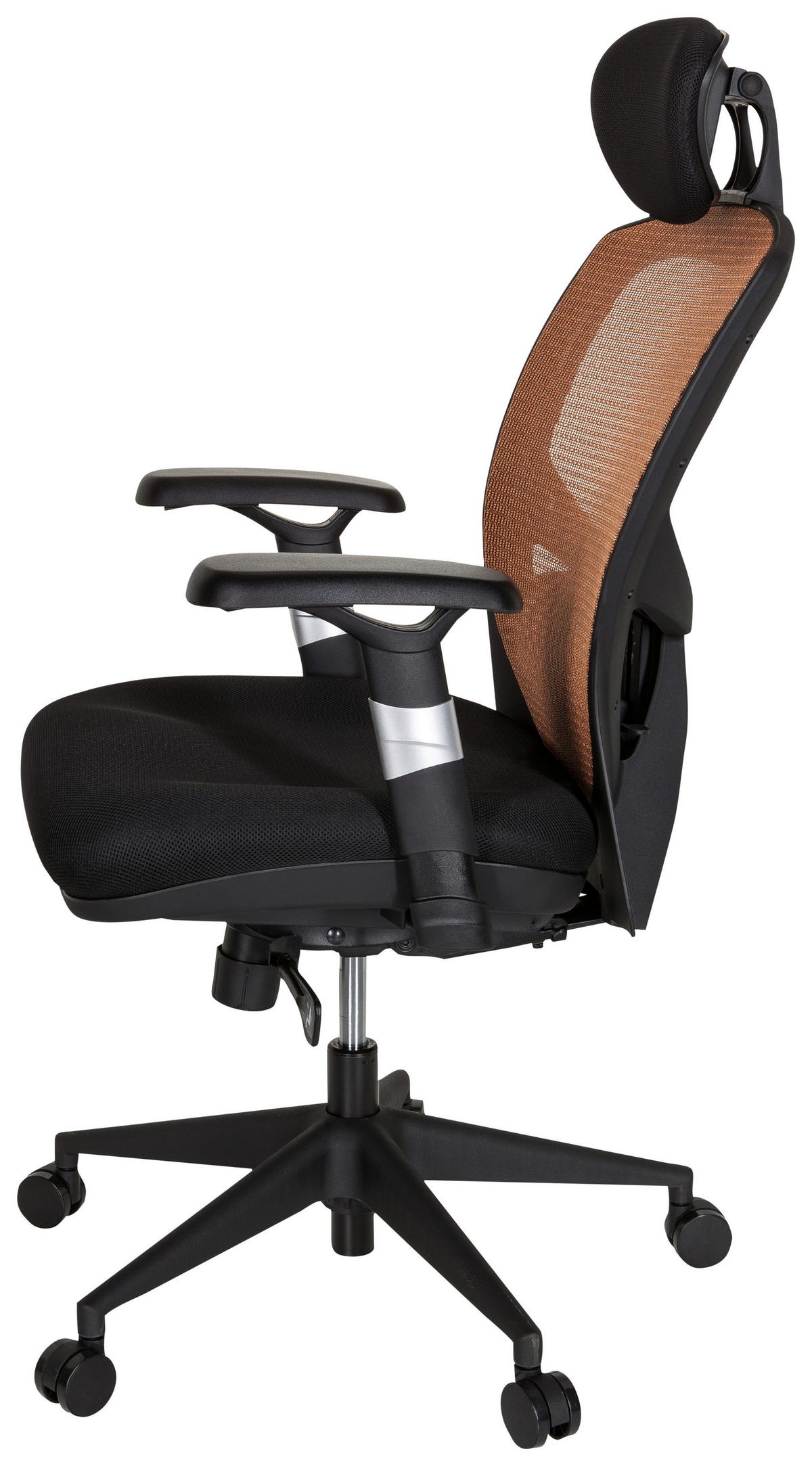 Bürostuhl Venus Base Orange/schwarz Bis 120 Kg - Schwarz/Orange, Basics, Kunststoff/Textil (66/117/65cm) - MID.YOU