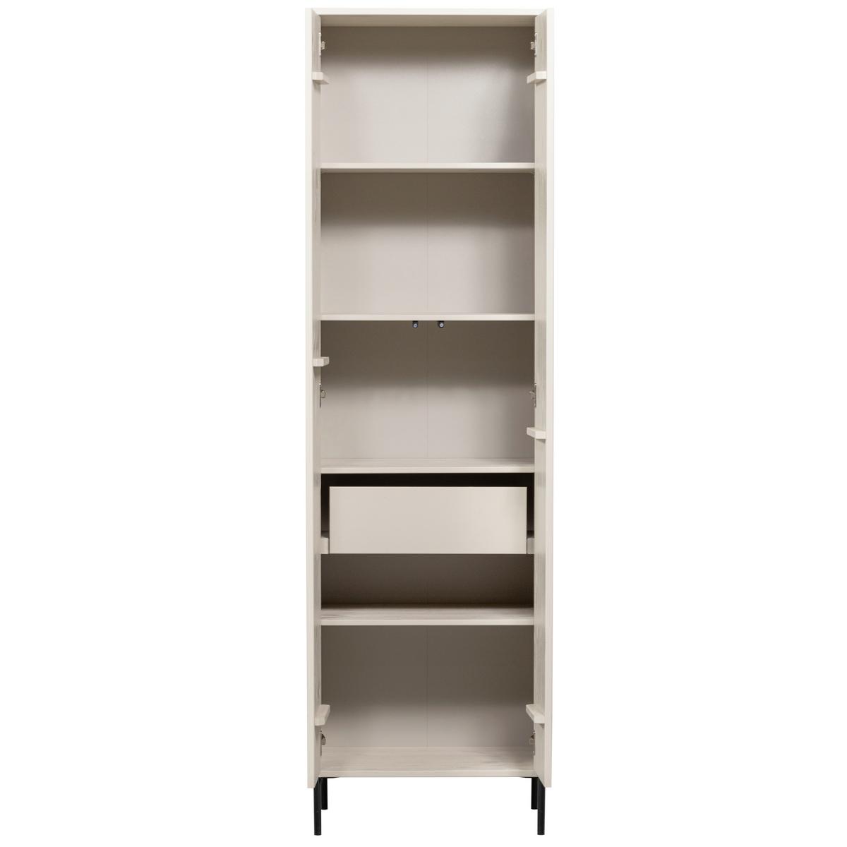 Garderobenschrank Gravure Grau B: 60 cm - Schwarz/Grau, Design, Holz (60/210/42cm) - Livetastic