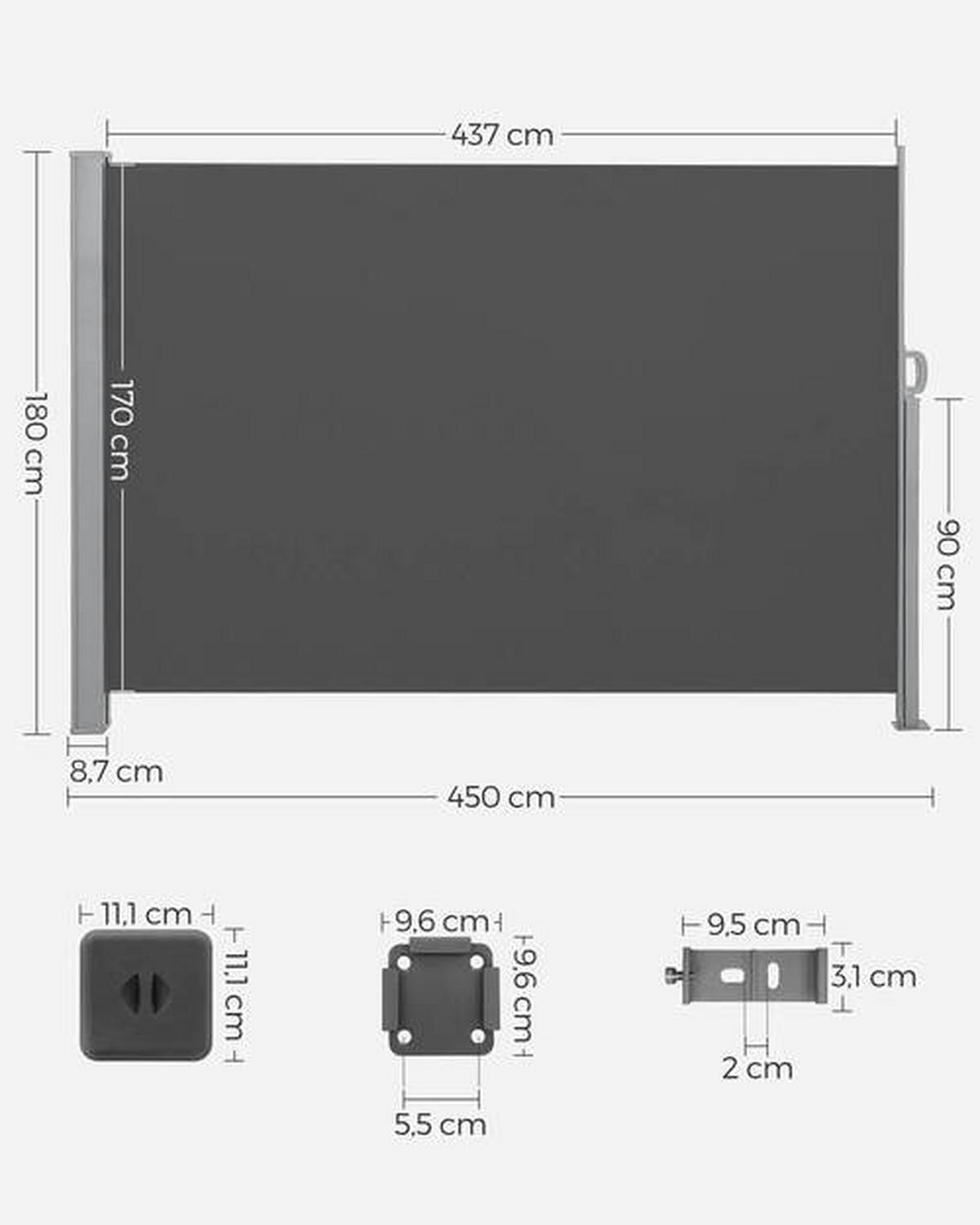 Markise Grau BxH: 400x200 cm - Grau, Basics, Textil/Metall (400/200cm) - Modante