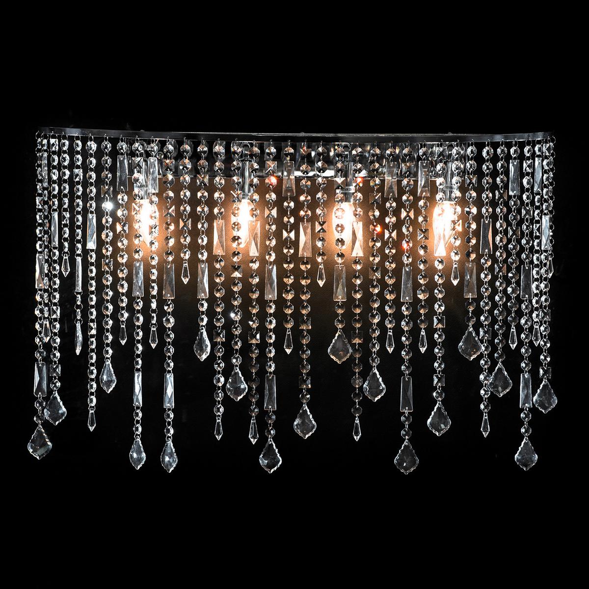 Wandleuchte Chromfarben B: 75 cm - Chromfarben, Design, Glas/Metall (75cm)