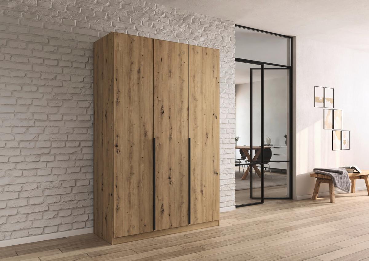 Drehtürenschrank Alabama Eiche Dekor B: 136 Cm - Eiche Artisan, MODERN, Holzwerkstoff (136/229/54cm) - Rauch Möbel
