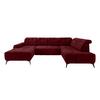 Ecksofa, Sitzvorzug Elektrisch Sano, Bordeaux, 180x337x200 cm - Bordeaux/Schwarz, MODERN, Textil (180/337/200cm) - Livetastic