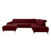 Ecksofa, Sitzvorzug Elektrisch Sano, Bordeaux, 180x337x200 cm - Bordeaux/Schwarz, MODERN, Textil (180/337/200cm) - Livetastic