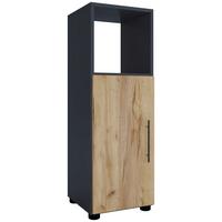 Badezimmer Unterschrank Flandu BxH 31x93 cm Anthrazit - Honigeiche/Anthrazit, MODERN, Holzwerkstoff (31/93/30cm) - MID.YOU