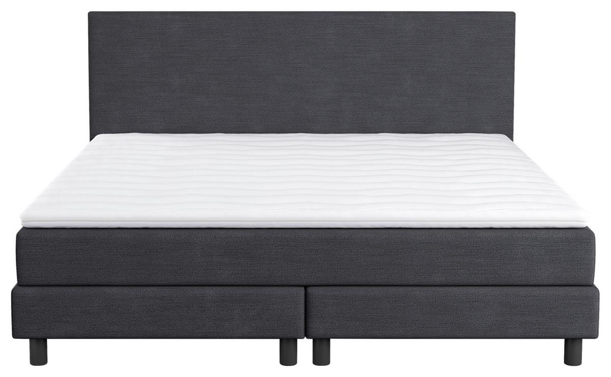 Boxbett mit Topper Andorra 140x200 cm Dunkelblau - Schwarz/Dunkelblau, MODERN, Holz/Holzwerkstoff (140/200cm) - MID.YOU
