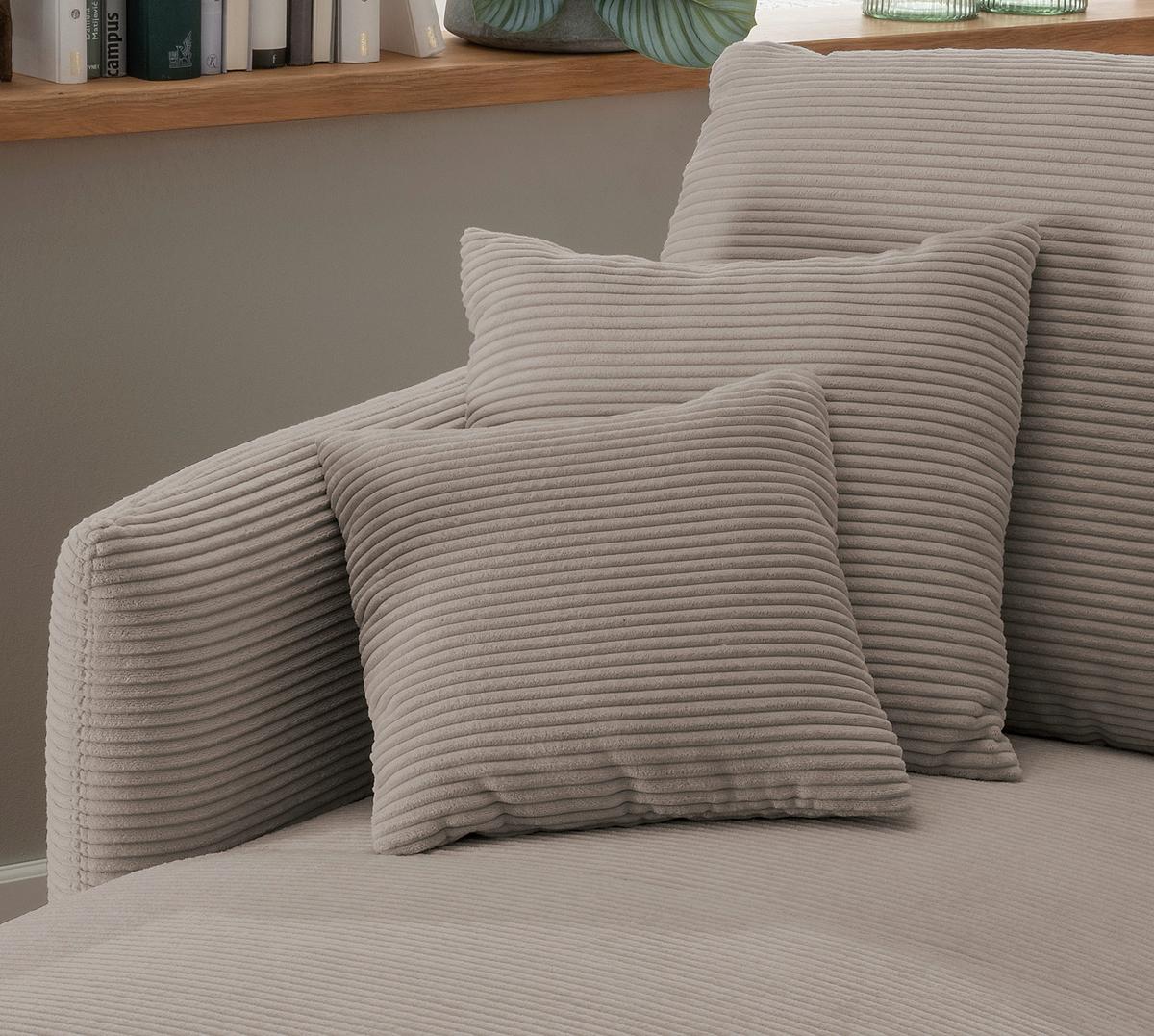 XXL-Sessel Vanilla, Graubraun B: 112 cm - Graubraun/Schwarz, Design, Textil (112/95/158cm) - Livetastic