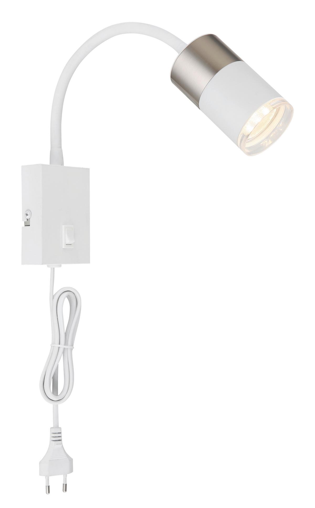 Wandleuchte 57851w - Transparent/Weiß, Design, Kunststoff/Metall (7/43cm) - Globo