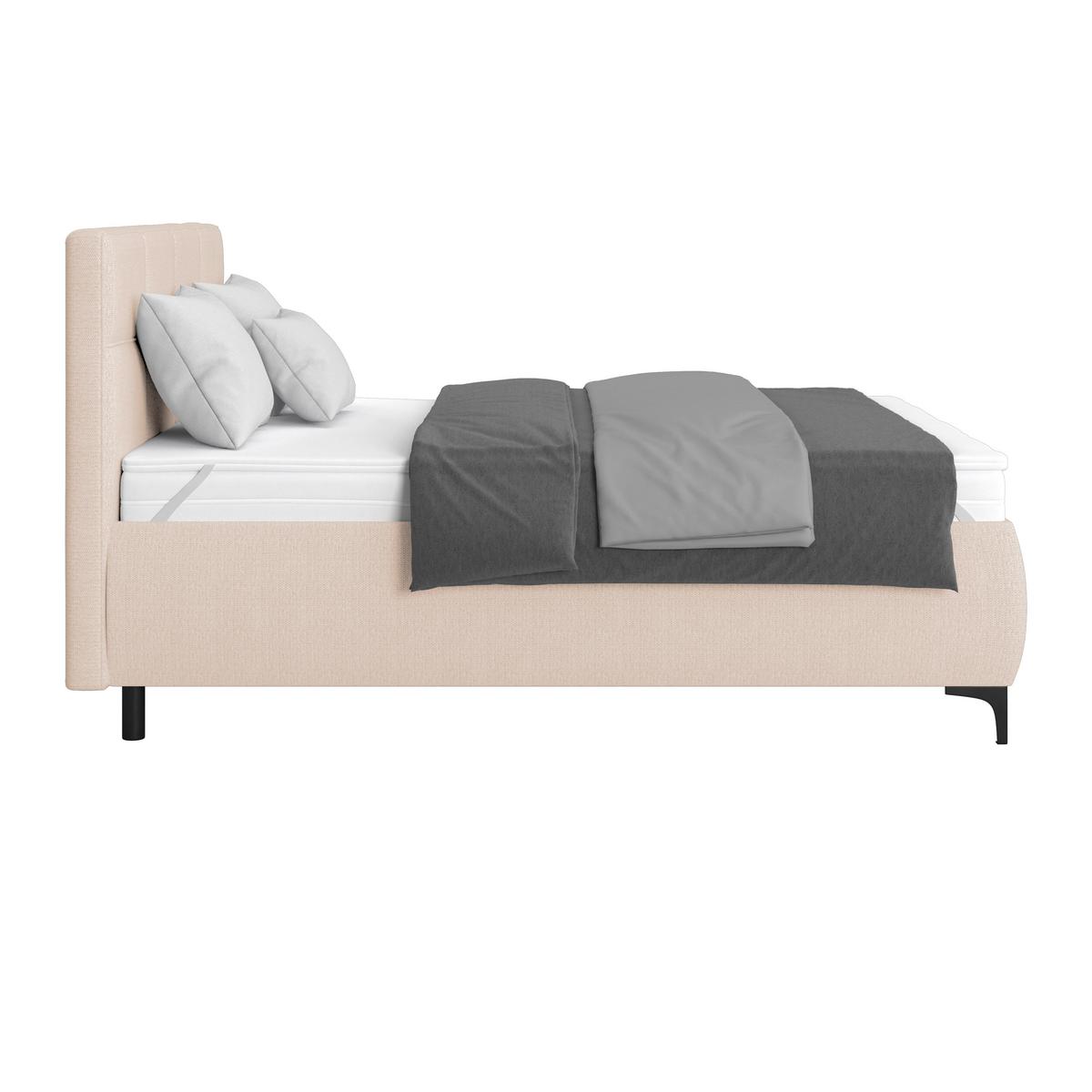 Polsterbett Zeni 140 - Beige/Schwarz, KONVENTIONELL, Holz/Textil (140/200cm)