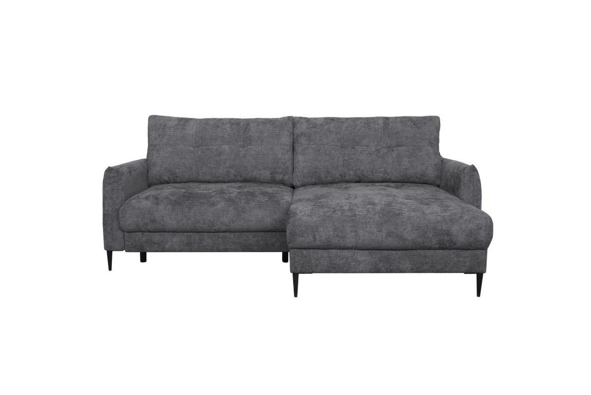 Rohová sedačka POLIS, obojstranná, antracitová - čierna/antracitová, Modern, kov/textil (221/142cm) - Based