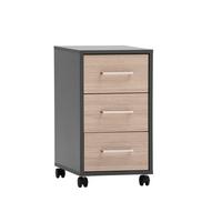 Rollcontainer Metz Anthrazit B: 32,6cm - Beige/Anthrazit, MODERN, Holzwerkstoff/Kunststoff (32,6/59,7/39,1cm) - MID.YOU