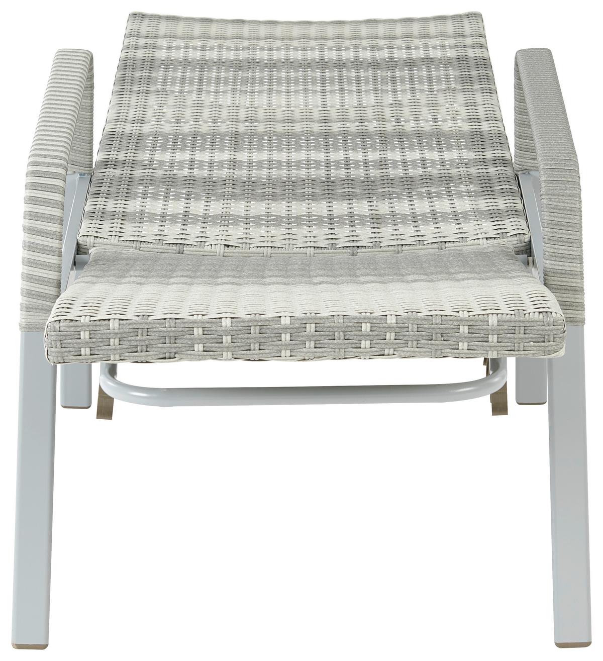 Sonnenliege Maja Aus Polyrattan, verstellbar - Grau, MODERN, Kunststoff/Metall (64.5/52/202cm) - Luca Bessoni