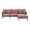 Sedací souprava ROSA ružová - růžová/černá, Moderní, kov/textil (226/84/163cm) - Bessagi Home