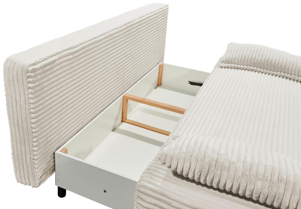 Schlafsofa Sally Hellgrau B: 211 Cm - Hellgrau/Schwarz, KONVENTIONELL, Textil (211/96/105cm) - MID.YOU