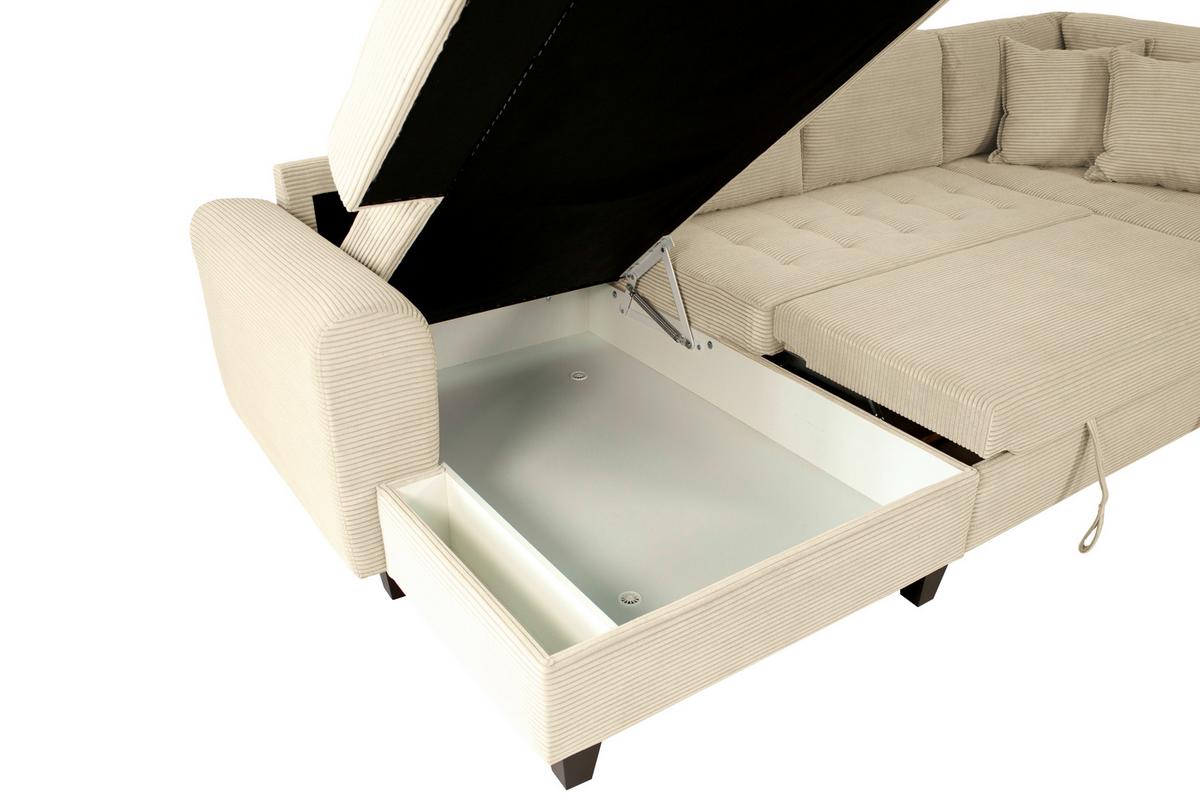 Wohnlandschaft Moritz Creme U-Form: 155x324x178 Cm - Creme, Trend, Textil (155/324/178cm)