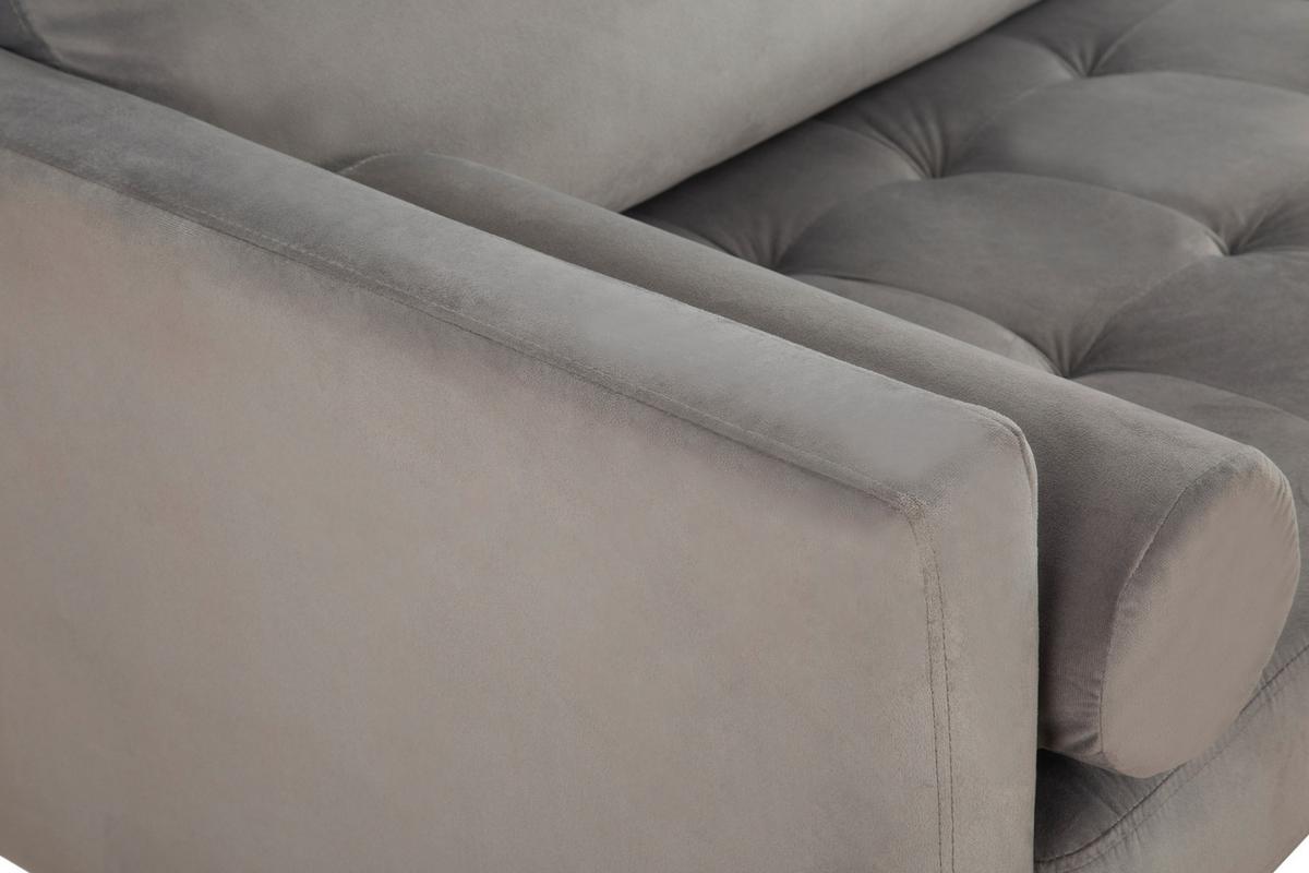 3-Sitzer-Sofa Janina Samt Grau - Schwarz/Grau, MODERN, Textil (211/88/89cm) - P & B