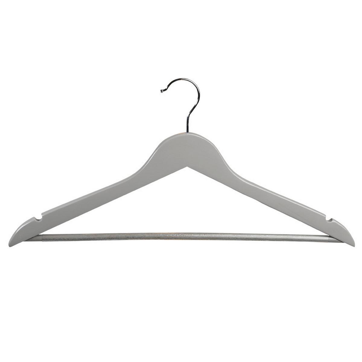 Kleiderbügel Set Grau B: 44,5 cm - Grau, Basics, Holz (44.5/1.2cm) - Kesper