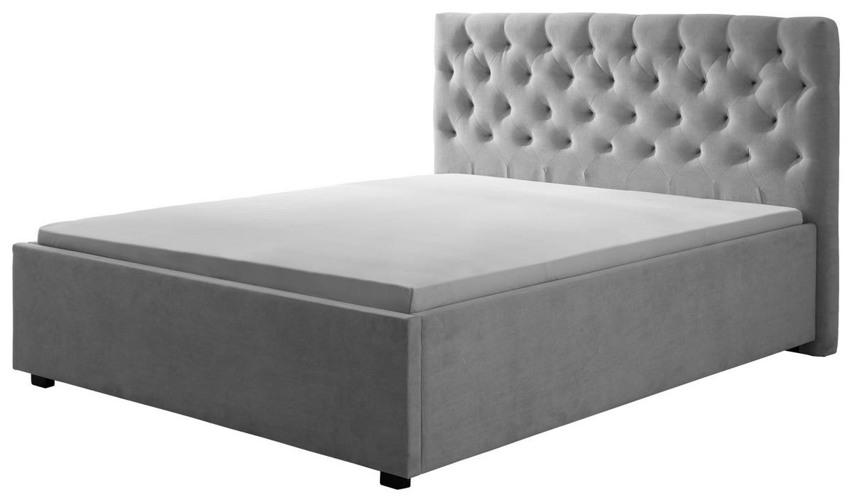 Polsterbett Miami 180x200cm Hellgrau - Hellgrau/Schwarz, Basics, Textil (196/120/212cm) - MID.YOU