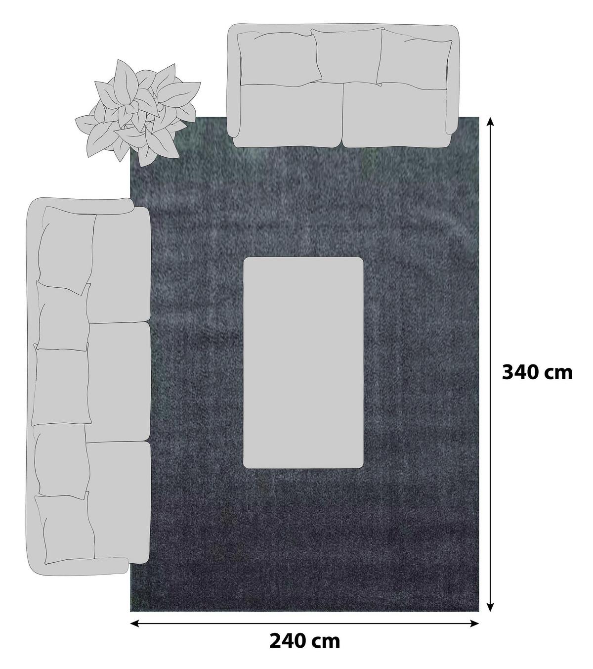 Hochflor Teppich Hellbraun Ata 240x340 cm - Hellbraun, Design, Textil (240/340cm) - Novel