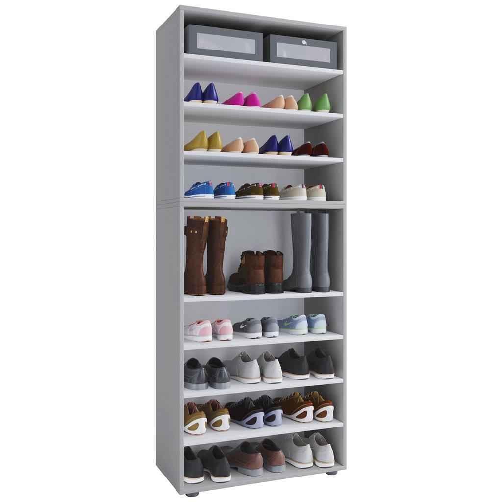 Schuhregal Lona XXL 9 Ablagen Grau H: 183 cm