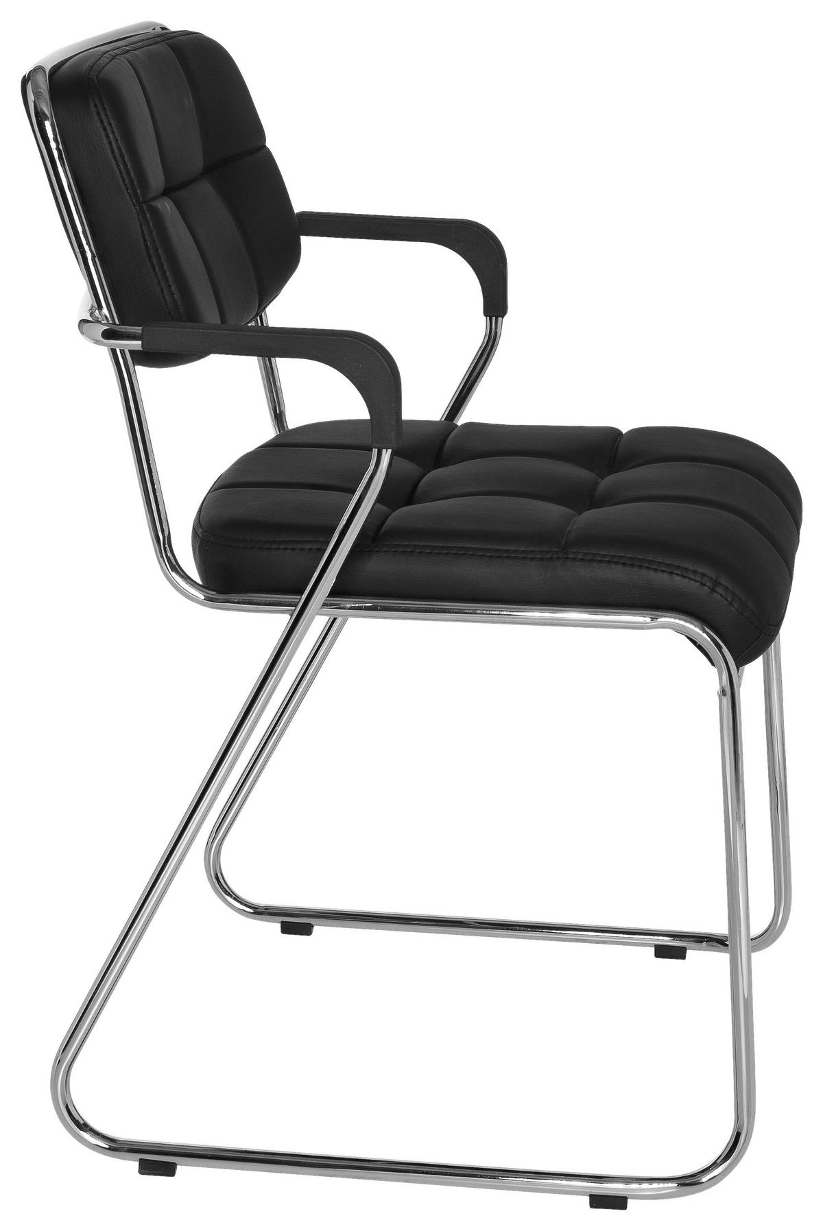 Besucherstuhl Zanta Schwarz Bis 110 Kg - Chromfarben/Schwarz, Basics, Kunststoff/Textil (49/79/44cm) - MID.YOU
