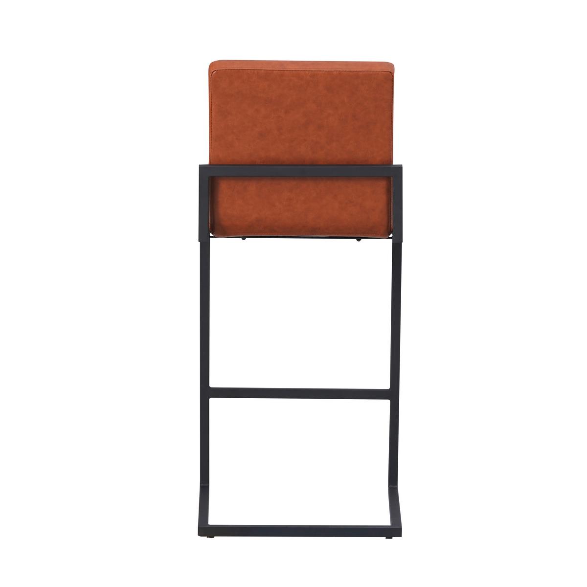 Barhocker-Set Donny Cognac B: 54 cm - Cognac/Schwarz, MODERN, Textil/Metall (54/100/58cm) - MID.YOU