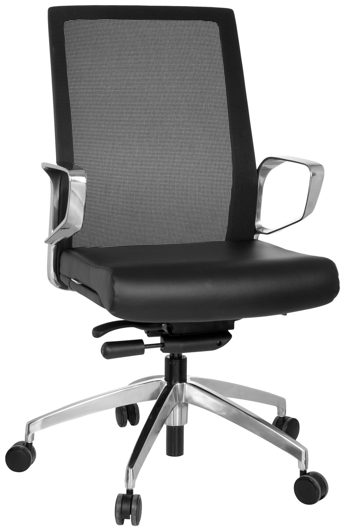 Drehstuhl Provider Net Schwarz - Schwarz, MODERN, Kunststoff/Textil (57/110/50cm) - MID.YOU