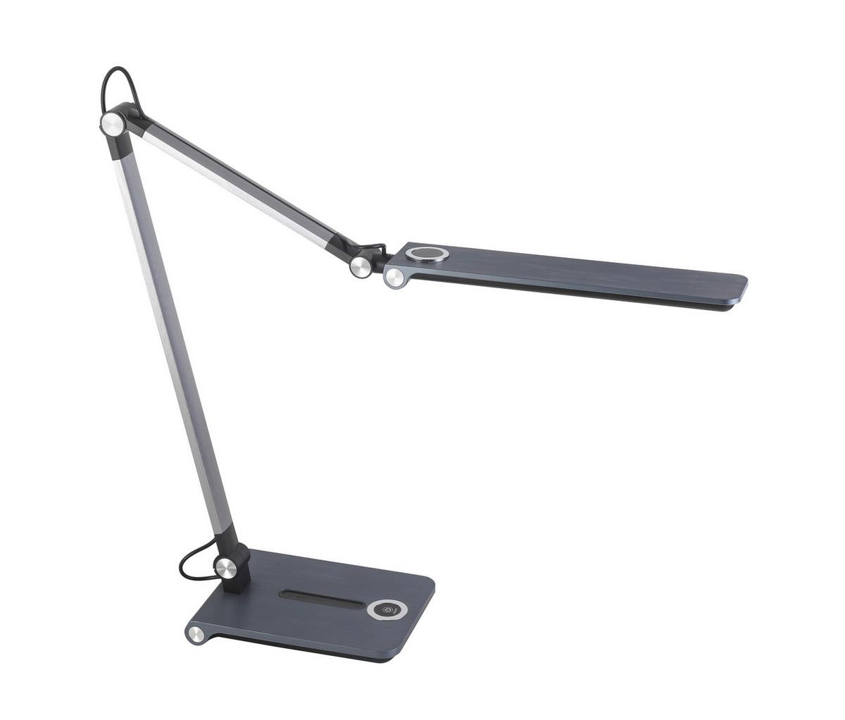 Led-schreibtischleuchte Venera Schwarz, Höhenverstellbar - Schwarz/Alufarben, MODERN, Kunststoff/Metall (15,1cm) - Luca Bessoni