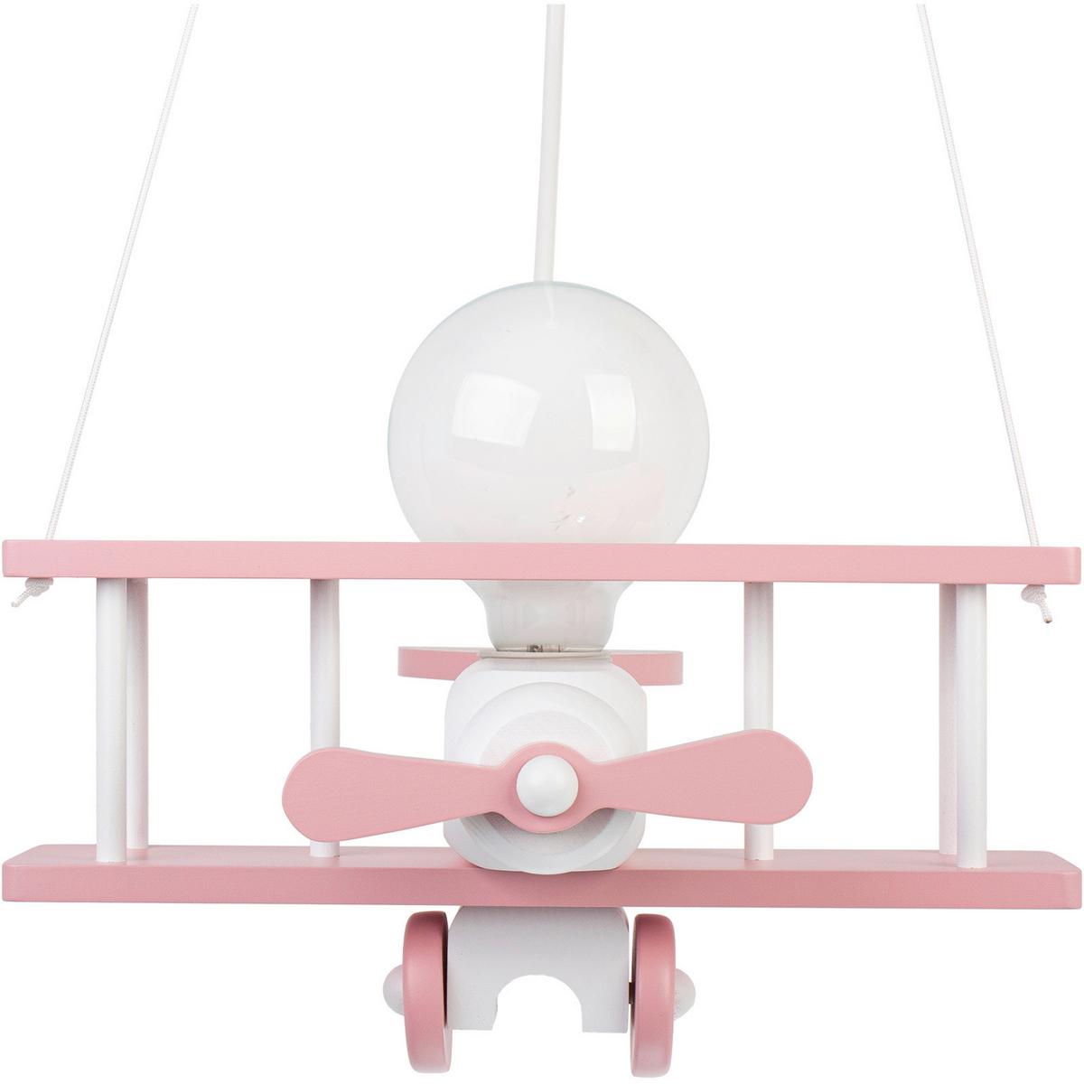 Kinderhängeleuchte 1041122 Flugzeug - Rosa/Weiß, KONVENTIONELL, Holz (42/45/75cm)