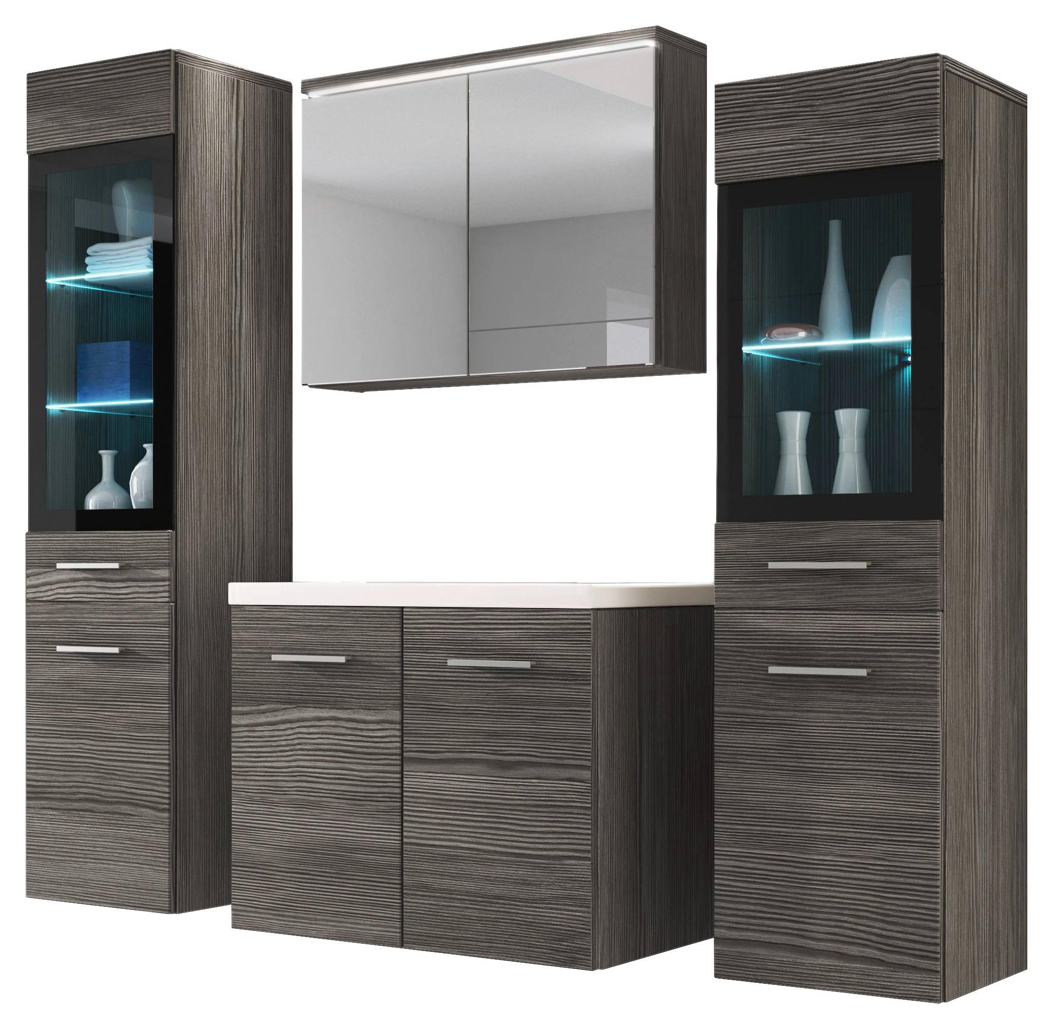 4-teiliges Badmöbel-Set inkl. LED