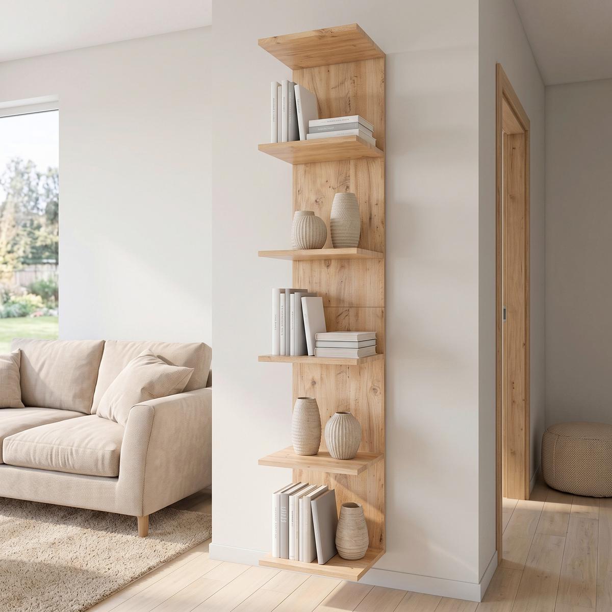 Regál Laza š: 35 cm, dub medový - medový dub, Moderní, kompozitní dřevo (35/180/30cm) - MID.YOU