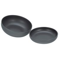 Salatschüssel Keramik Schwarz Uno 2--Teilig. D: ca. 26/22 cm - Schwarz, Trend, Keramik - Creatable