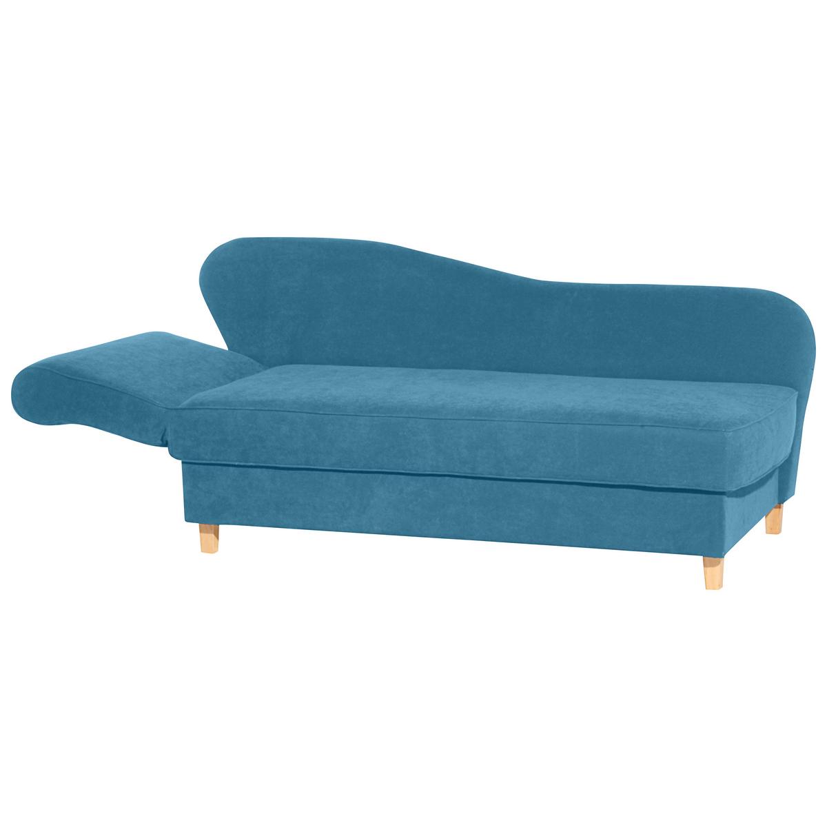 Recamiere Selma Petrol Links mit Bettkasten+schlaffunktion - Buchefarben/Petrol, Design, Textil (190/88/82cm) - Max Winzer