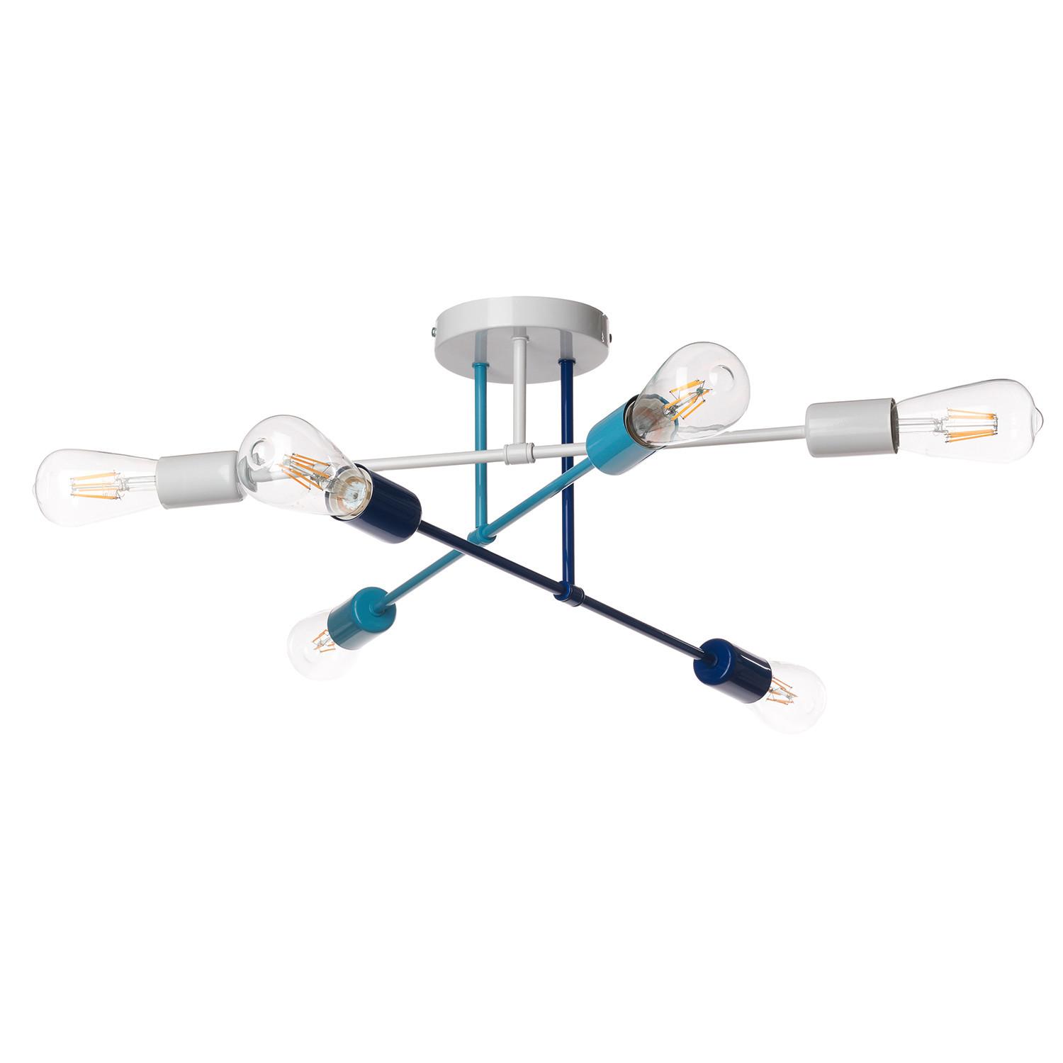 Kinderdeckenleuchte 5030/pl6b - Blau/Weiß, Basics, Metall (82/55/25cm)