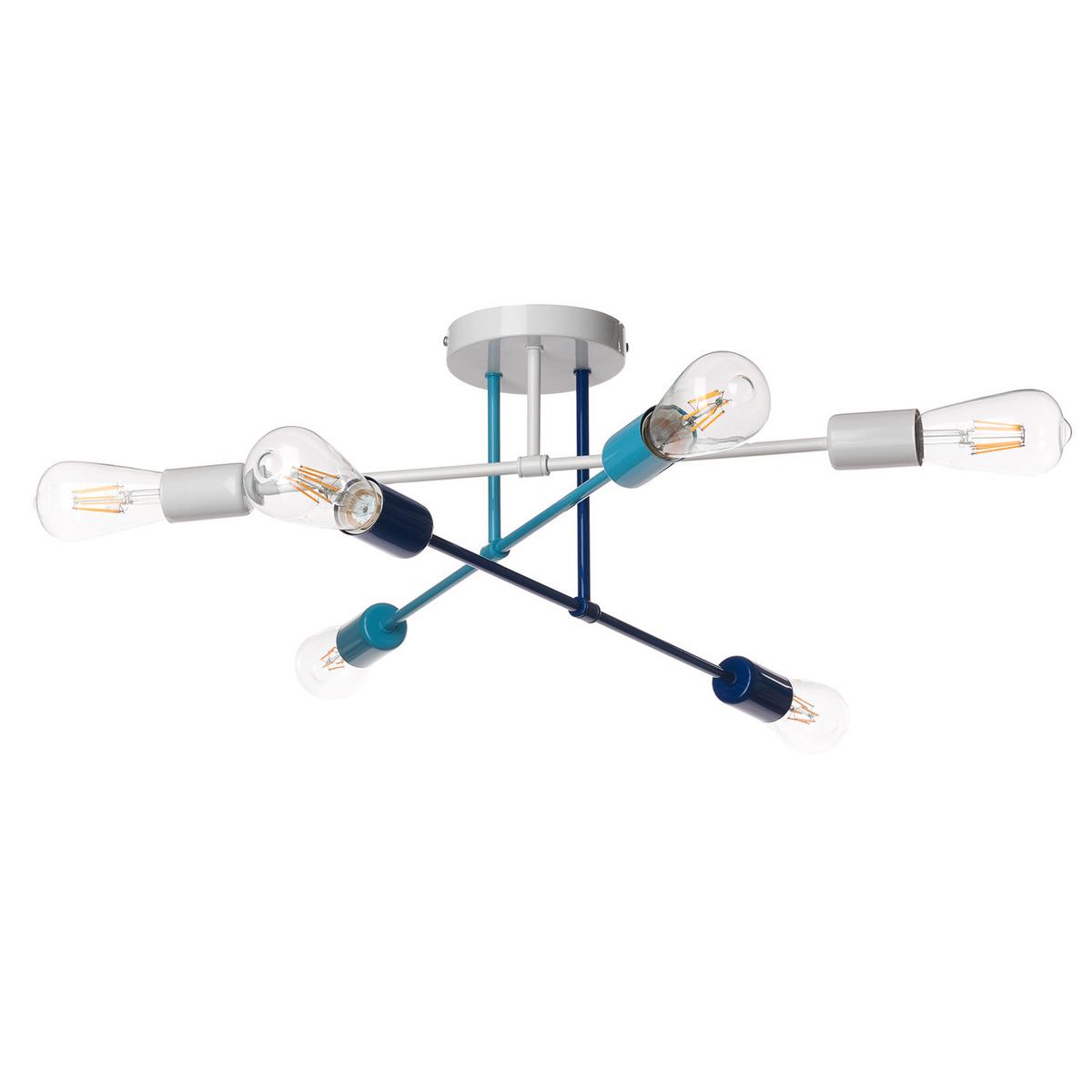 Kinderdeckenleuchte 5030/Pl6b - Blau/Weiß, Basics, Metall (82/55/25cm)
