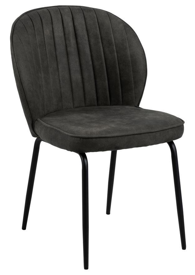 Esszimmerstuhl Patricia Anthrazit/Schwarz Gepolstert - Anthrazit/Schwarz, Trend, Textil/Metall (47/82/44cm) - MID.YOU